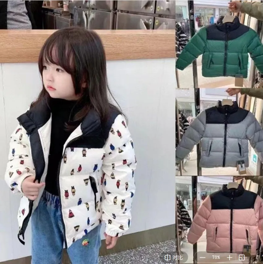 2023 Winter New Down Jacket Kids Fashion Classic Outdoor Warm Down Kid Puffer Jackets Multicolor Bekväma kläder