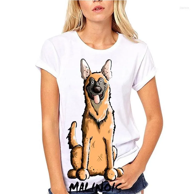 Herr t shirts 2023 ankomst thirt o -hals toppkvalitet camisa fit andningsstil rolig malinois - belgisk herde hund män bomull