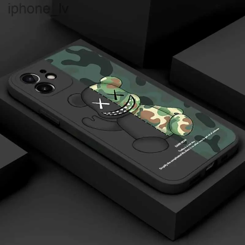 Fundas de teléfono de oso fresco lateral sombrío de moda para iPhone 14 pro max 13 11 8 XR SE2 12 Max Mini X XS