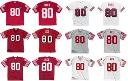 Stitched football Jersey 80 Jerry Rice ''49ers''1990 Mitchell and Ness retro Rugby jerseys Men Women Youth S-6XL