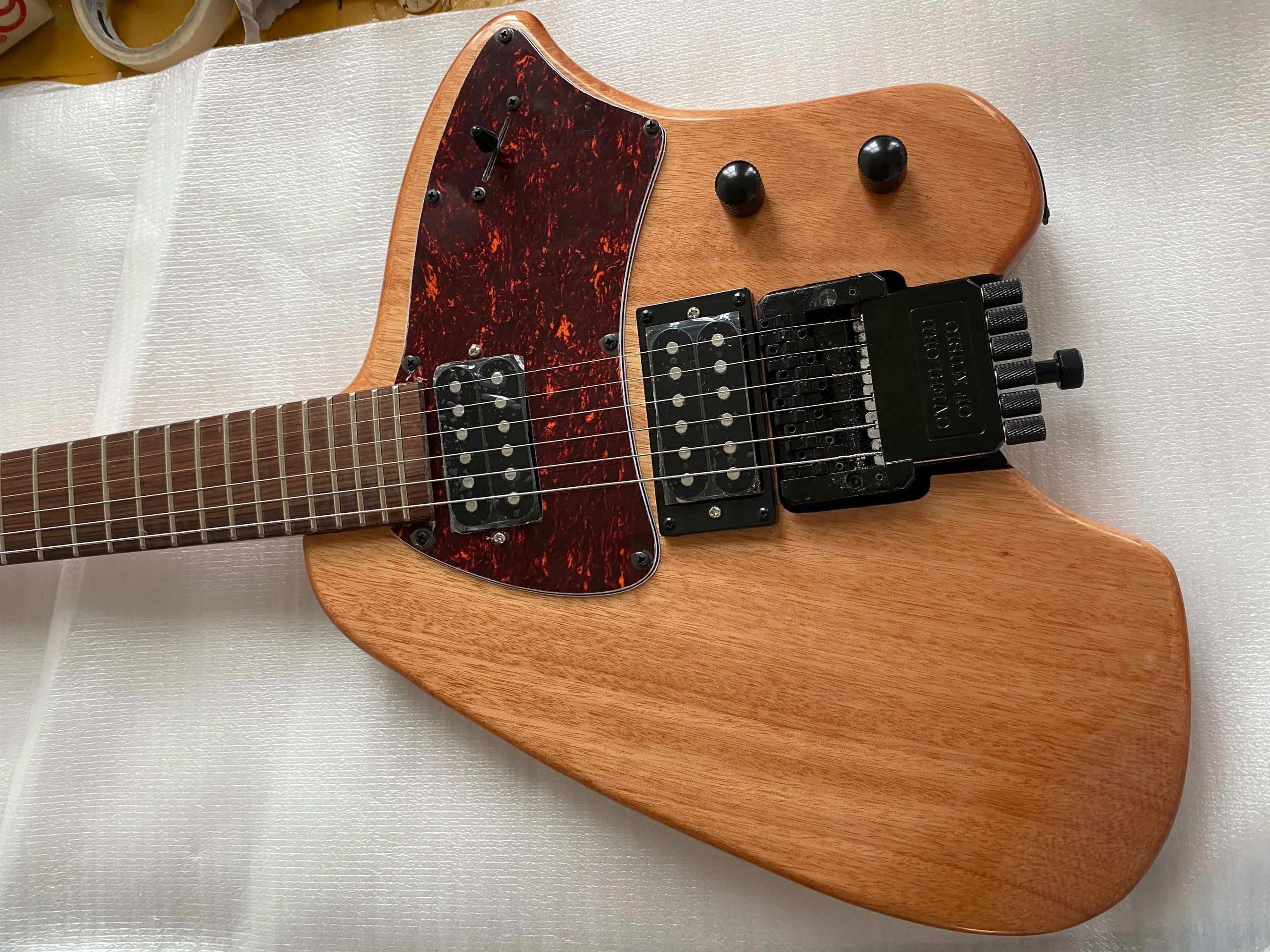 Rare Natural Headless Electric Guitar Vibrato Arm Tremolo Tailpiece