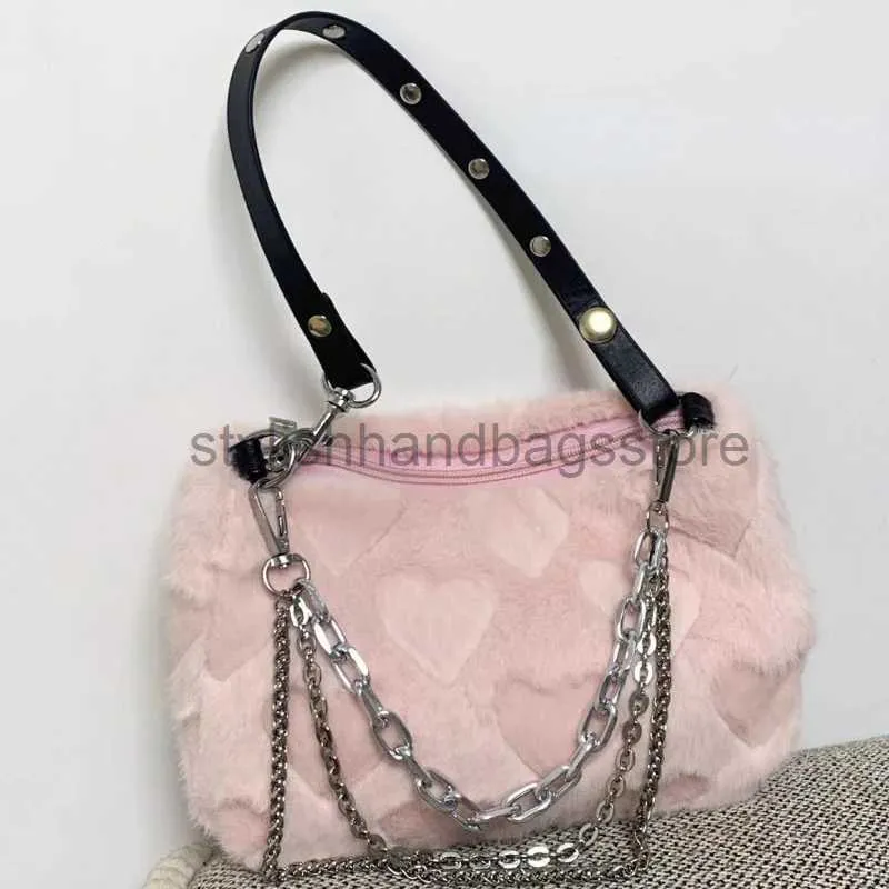 Umhängetaschen Handtaschen Mode Damen Ketten Umhängetasche Herz Damen Weiche Plüsch Umhängetaschen Pelz Weibliche Geldbörse Handtaschenstylishhandbagsstore