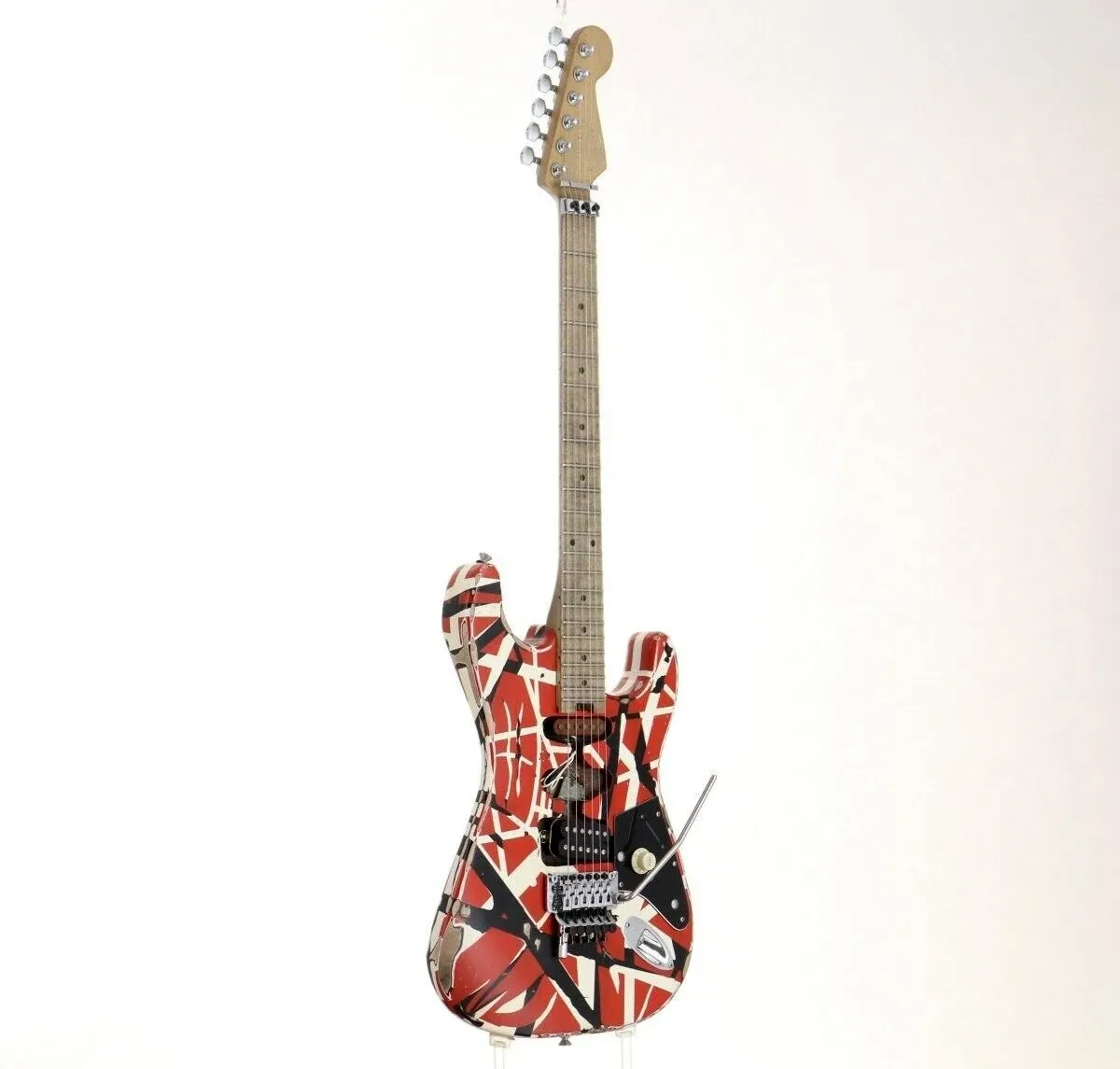 EV H randiga serier Frankie Red Black White Relic Electric Guitar # 5236
