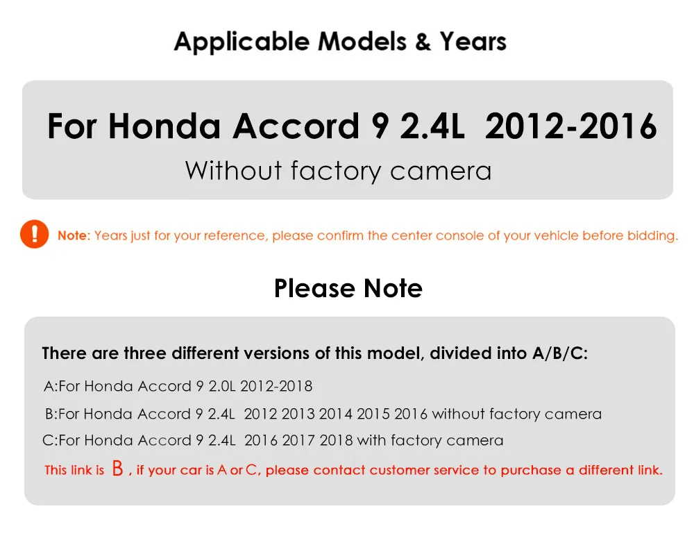 Autoradio Android pour 2003 2004 2005 2006 2007 Honda Accord 7 avec support  Bluetooth à écran tactile Navigation GPS Caméra de recul