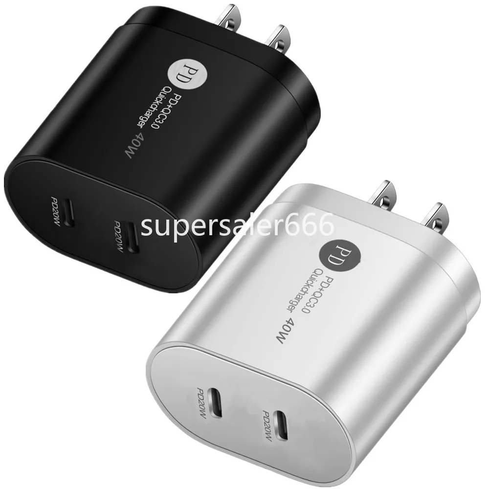 Type c USB C Charger 40W Fast Quick Charging PD Wall Chargers Eu UK US Plugs For Iphone 15 11 12 13 14 Samsung xiaomi S1