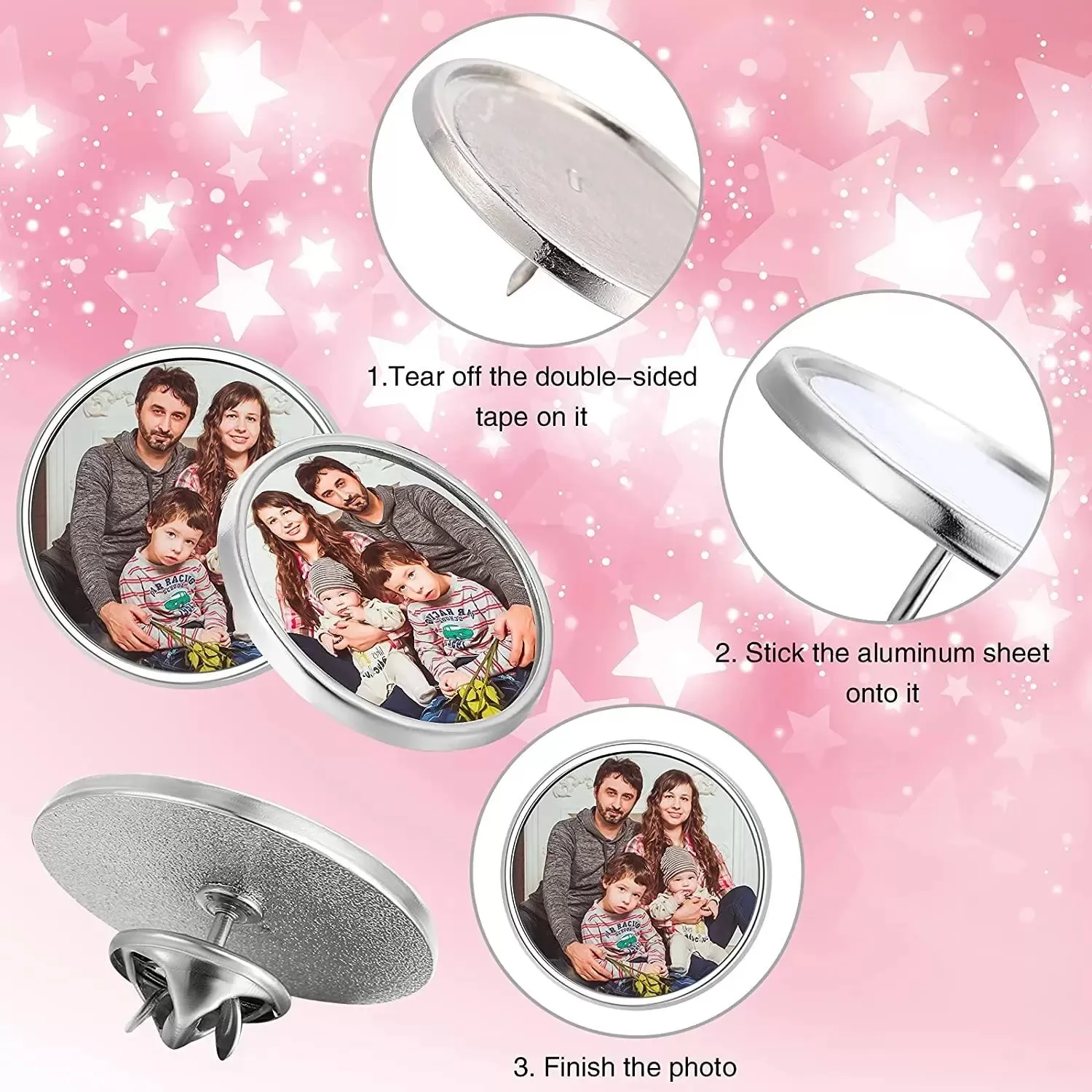 UPS Sublimation Blank Pins Stocktwits DIY Button Badge Thermal Heat Transfer Sliver Blanks For