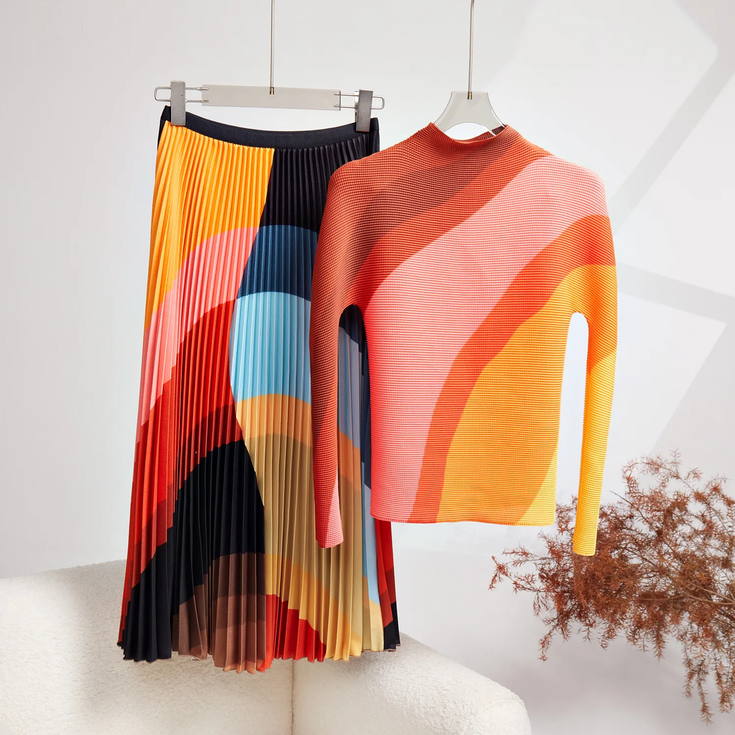 Elegant Geometric Printing Turtleneck Printed Dress Dresses Elegant Geometric Printing Turtleneck Printed Dress Dresses
