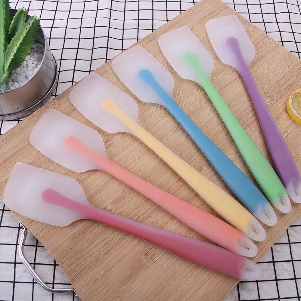 bake gadget silicone kitchen tool 21 cm Soft Seamless Spatula Butter Cream Scraper Brush Baking Makers