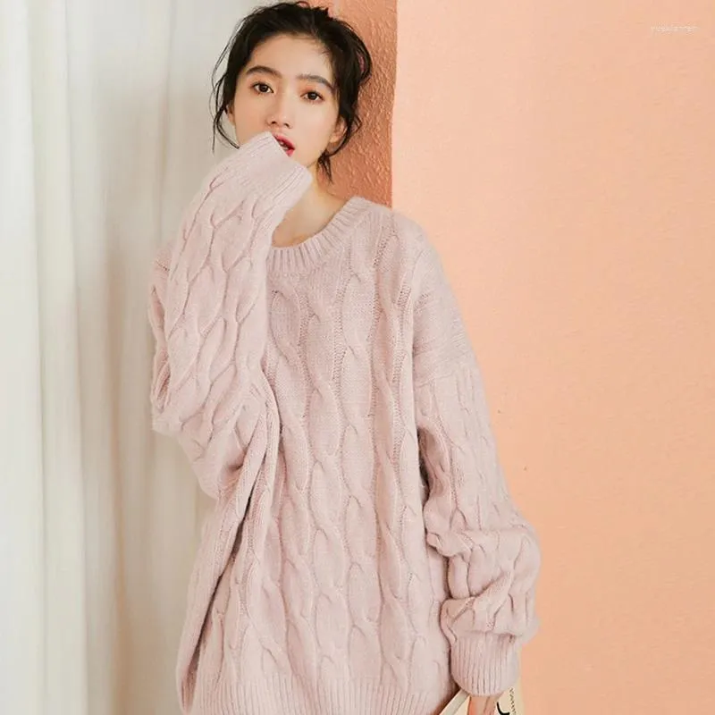 Women's Sweaters Trendy Winter Women Knitted Sweater Casual Female Loose Fit O-neck Pullovers Korean Style Cashmere Knit Tops Ladies