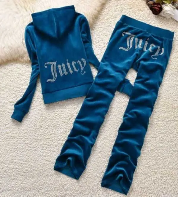 Pantalones de dos piezas para mujer Chándal jugoso de terciopelo Conjunto de costura para mujer Traje de chándal Couture Juciy Coture Sweatsuits Adht