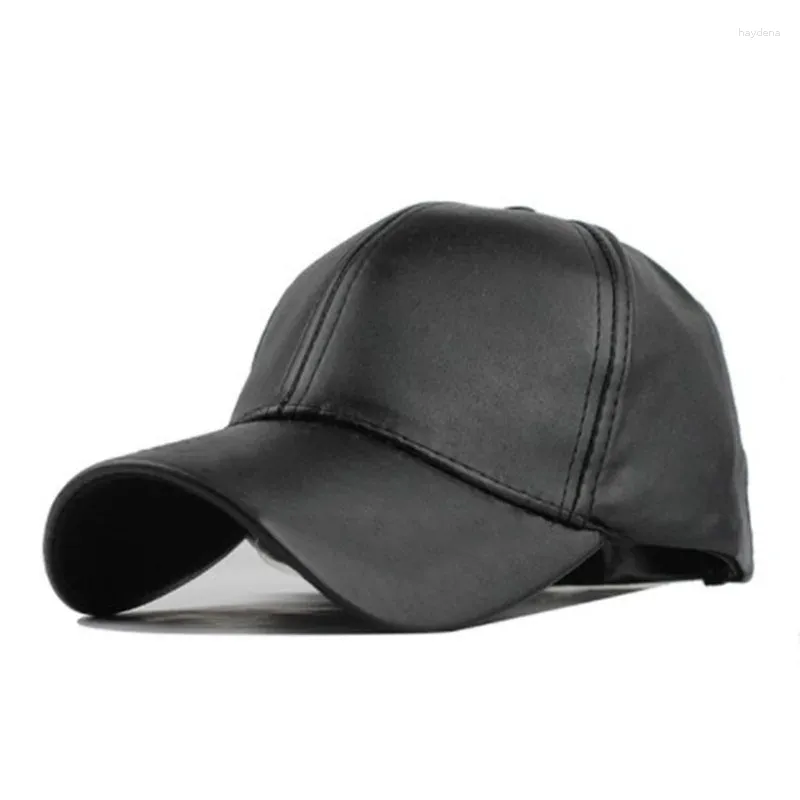 Boll Caps Women Men Hats Pu Leather Baseball Cap för visir Light Board Solid Hip Hop Outdoor Sun Hat Justerbara sport