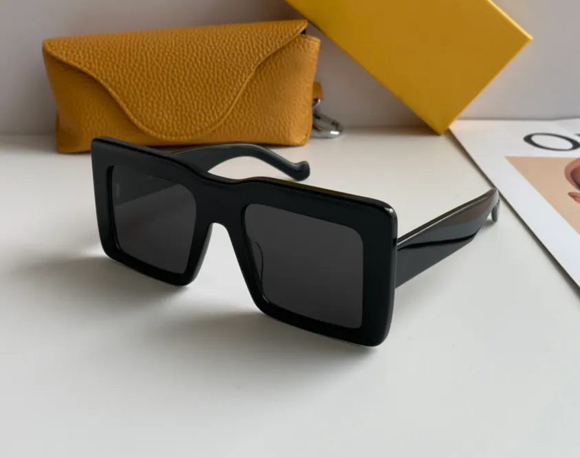 Black Mask Oversized Acetate Sunglasses for Women Men Oversize Square Frame Designer Sunglasses Sunnies Eyewear gafas de sol Sonnenbrille Shades UV400 with Box