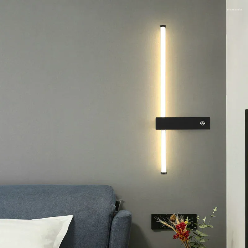 Lampada da parete Interruttore a LED Comodino Linea a forma di tubo Semplice Camera da letto Scala Corridoio Lampade lunghe Luce