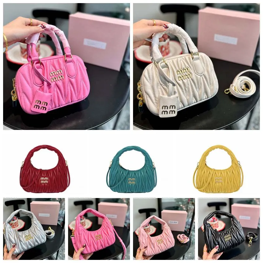 satin mini handbags Fashion Designer bags UNDRARM wander Clutch Holding Handbar Shoulder Bag Luxury Retro wallet Leather Women Travel handbag MiU HOBO Banquet tote