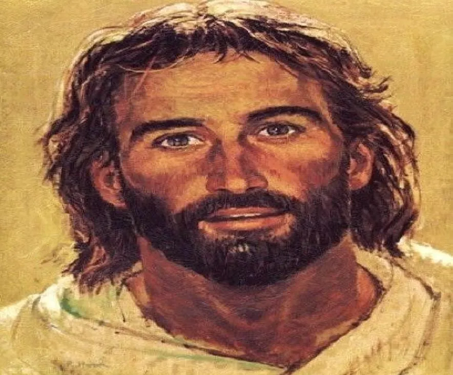 Rh Christ Head Jesus Leende Portrait Home Decor Handpanted HD Print Oil Målning på duk Väggkonst Canvas Bilder 2002262100701