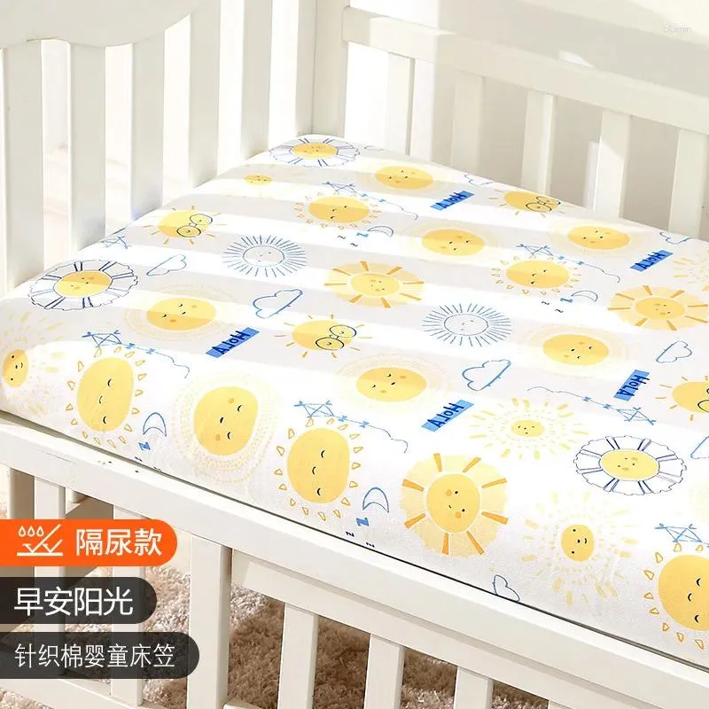 Filtar Fyra säsonger Pure Cotton Crib Pad For Children Waterproof Breattable Knitted Bed Sheet Babies Madrass Coverfor Borns