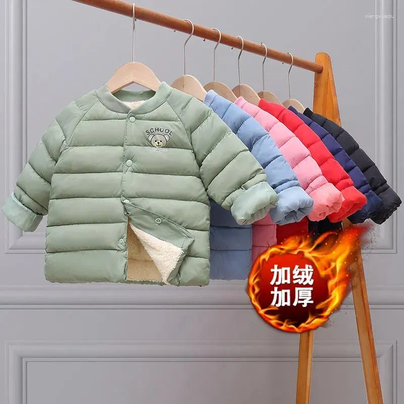 Jackets Kids Warm Jacket Winter Boys Girls Padded Thickened Outerwear Childrens Cartoon Cute Coat Baby Cold Overcoat Snowsuit