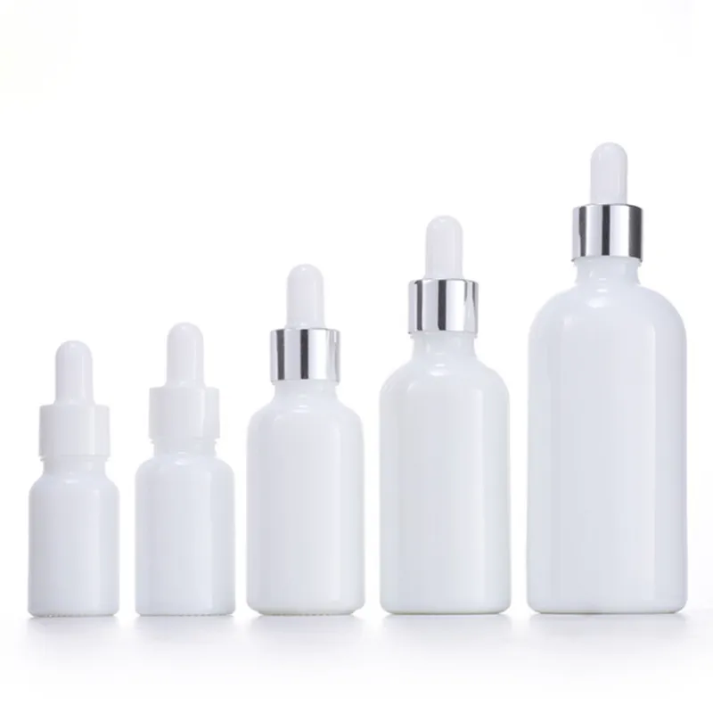 E Liquid Empty Dropper Bottles 10ml 15ml 30ml 50ml 100ml White Porcelain Glass Container