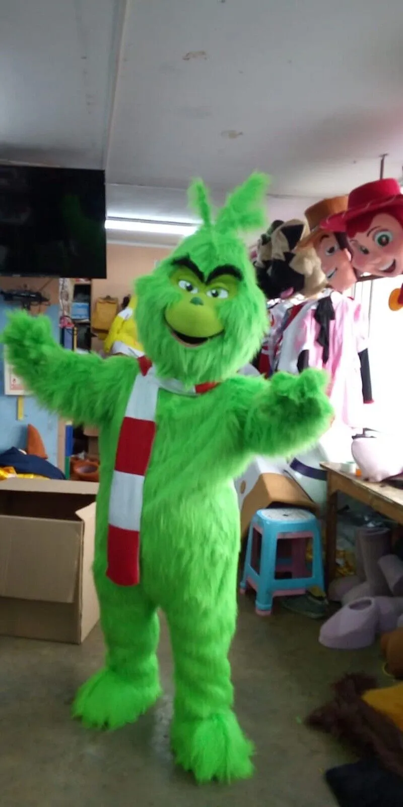 Halloween Grinch vert noël méchant personnage mascotte Costume fête événement Adul