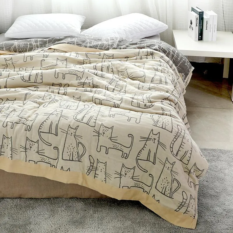 Coperte Coperta in mussola Garza di cotone Plaid morbido e caldo per i bambini sul/letto/divano/aereo/biancheria da letto da viaggio Copriletto Decorazioni per la casa