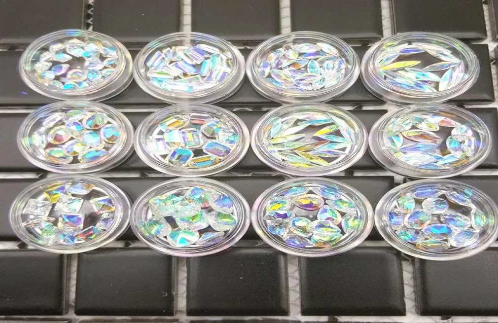10pcsbox Kristallen Nagelsteen Transparant AB Glas Steentjes Voor 3D Nagels Decoraties Benodigdheden Sieraden4758813