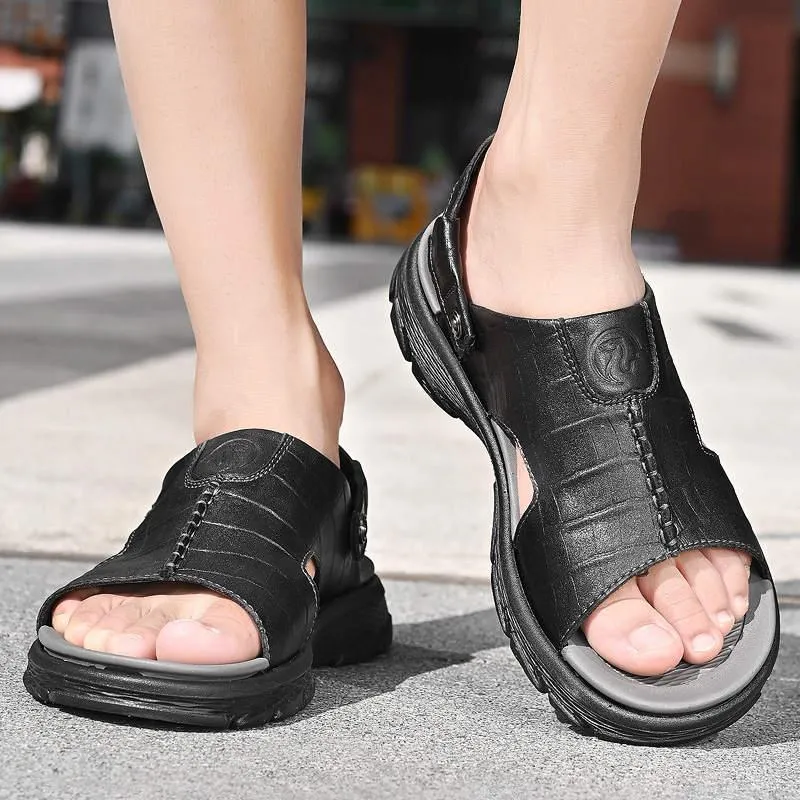 Sandaler Street Men's Beach Flip Flops Chunky Trainers Summer Shoes For Men International Brand Loafers Par Heels Blue Tennissandals