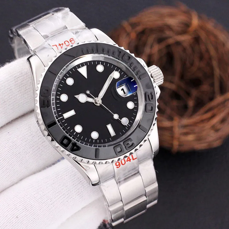 남성 시계 DHGATE 40mm 요트 자동 데이트 워치 운동 디자이너 기계식 남성 스테인리스 904L 스틸 시계 손목 시계 Montre De Luxe Watches Master