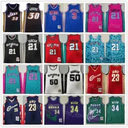 Mitchell and Ness Retro Basketball David Robinson Jersey 50 Carlos Arroyo 30 Drazen Petrovic 3 Ray Allen 34 LeBron James 23 Tim Duncan 21 Vintage For Sport Fans Color