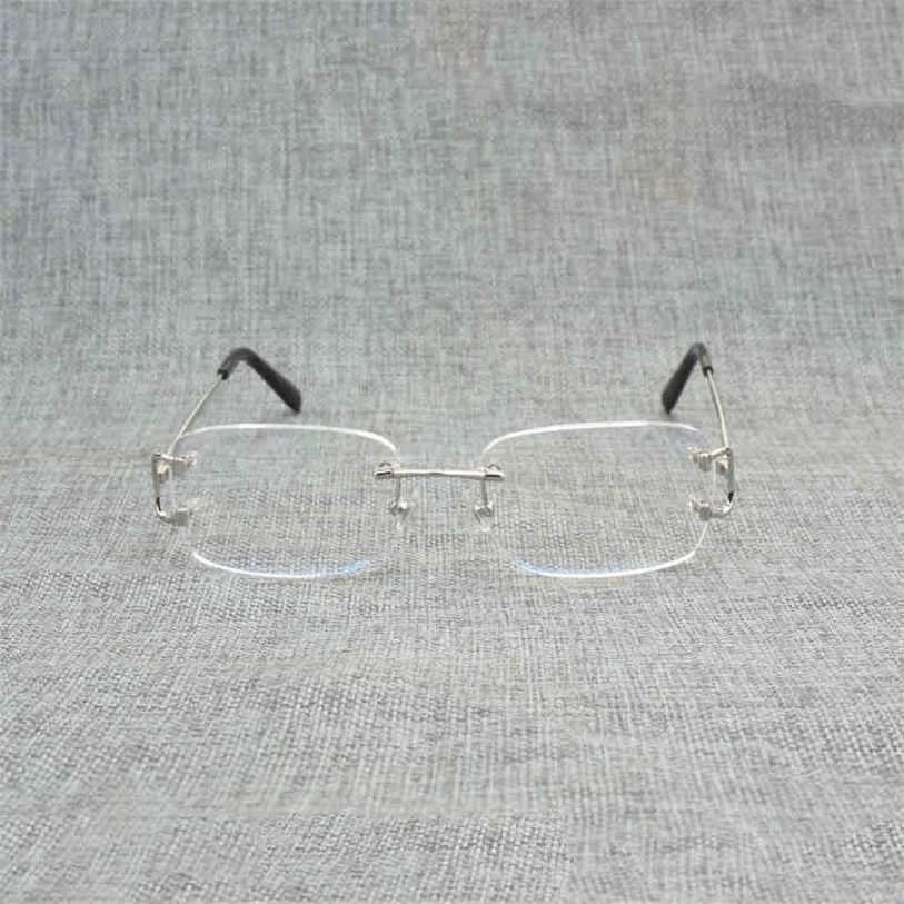2023 Tasarımcı Gözlükler Model Kısırsız kare berrak erkekler oval optik metal çerçeve tel gözlükler, büyük boy oculos 3mm lens gözlükleri okuyan kadınlar için güneş gözlüğü
