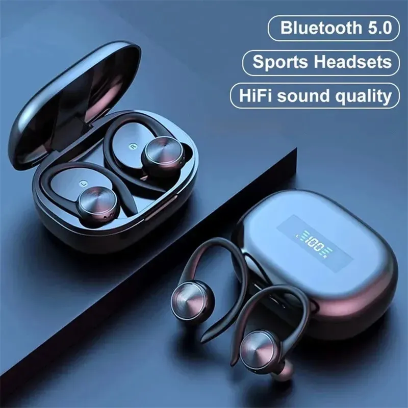 R200 스포츠 TWS Bluetooth 이어폰 Hifi 스테레오 음악 무선 헤드폰 이어 후크 이어 버드 마이크 방수 게임 헤드셋