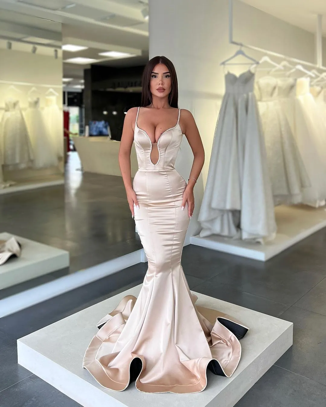 Mermaid dress 2025 with straps