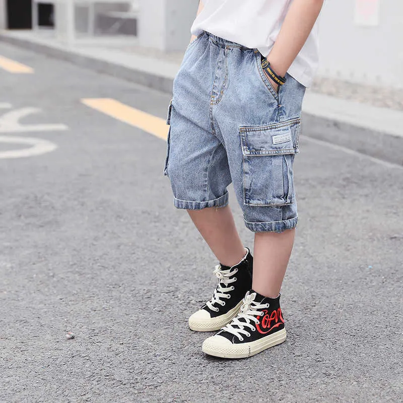 Shorts Boys Jeans Shorts Summer Bermuda Kids Knee Length Pants Teen Outfit  Size 4 6 8 10 12 Years Kids Shorts Boys Shorts Kids Clothes AA230404