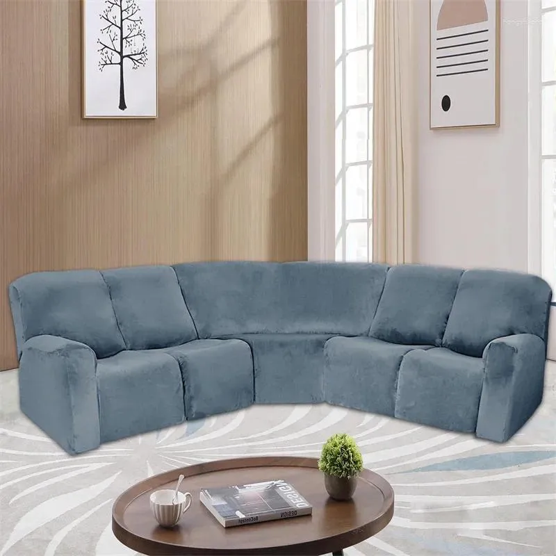 Fodere per sedie Divano reclinabile a 5 posti in velluto Fodera componibile a forma di L per soggiorno Divano elasticizzato Poltrona Protezione per mobili