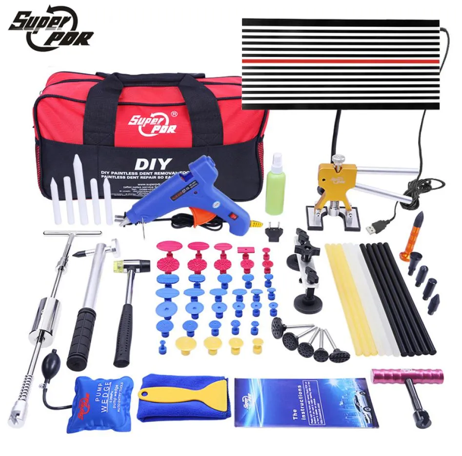 Super PDR Tools Paintless Dent Repair Tools Dent Removal Tools LED LAMP REFLECTOR Hand Tool Set PDR KIT5607841