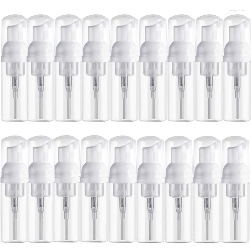 Bouteilles de stockage 18 Pack 50 ml Distributeur de mousse Pompe en plastique Portable Savon vide Bouteille rechargeable pour le nettoyage de voyage Emballage de cosmétiques