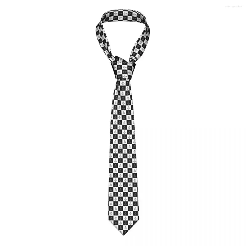 Bow Ties Formal Freemason Checkered Pattern Neck Tie For Office Personalized Men Mason Masonic Neckties