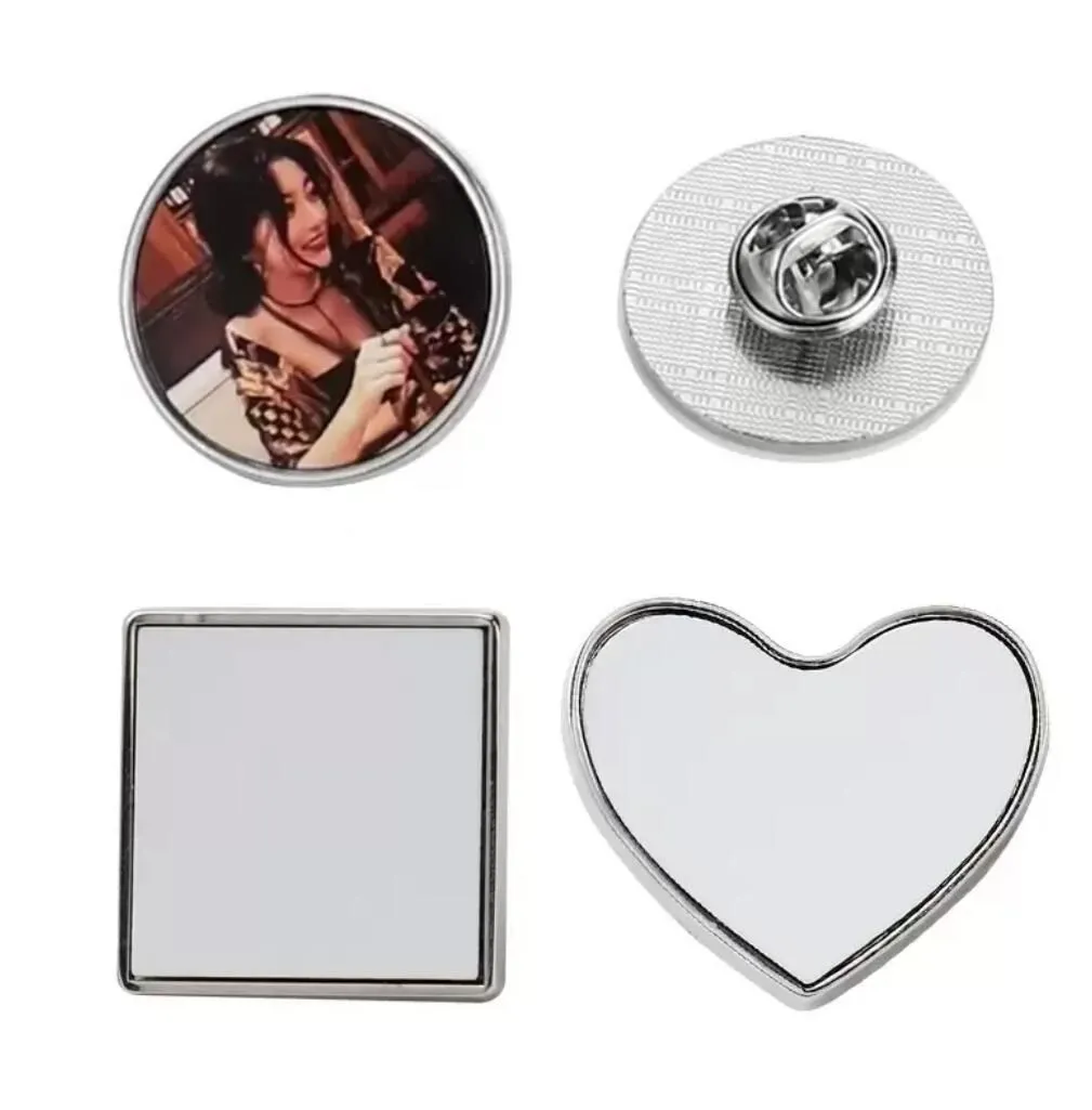 UPS Sublimation Blank Pins Stocktwits DIY Button Badge Thermal Heat Transfer Sliver Blanks For