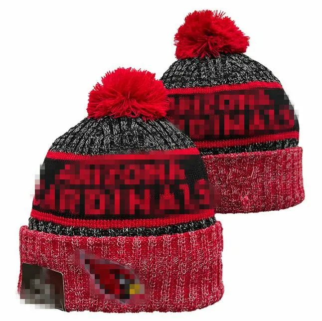 Gorros de punto con puños para hombre, gorros con pompón de Arizona, gorros con pompón ARI, gorro de punto deportivo, gorros de béisbol cálidos de lana a rayas, gorra para mujer