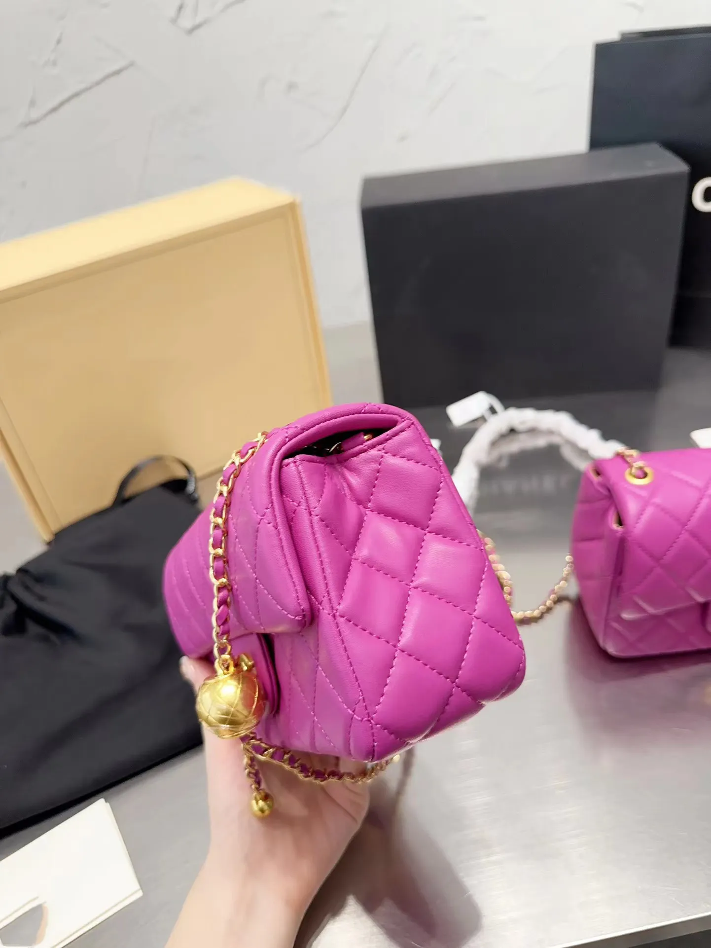 Mini pink designer bag sales