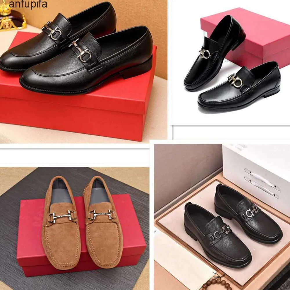 2023 moda de alta qualidade luxo novos mocassins masculinos designer vestido ferragamos shoes marca negócios formal couro genuíno deslizamento em apartamentos camurça festa casamento 1s