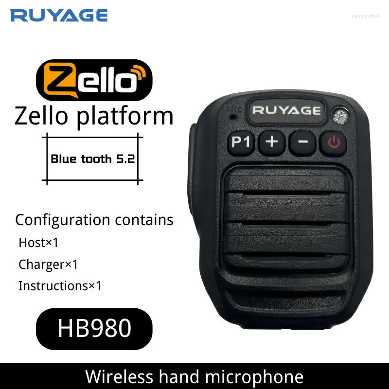 Walkie Talkie RUYAGE P1000mAh Akku Bluetooth Mikrofon Wireless für Android Phone Zello App ZL20 ZL50 ZL60