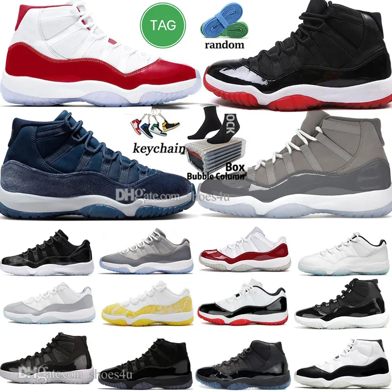 11 Баскетбольная обувь мужчины женщины 11s Cherry Cool Grey Cement Concord Bred UNC Gamma Blue Yellow Snakeskin Space Jam 72-10 25th Anniversary Мужские кроссовки Спортивные кроссовки