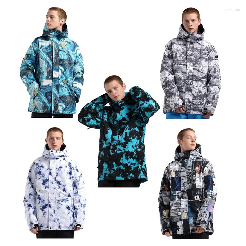 Ski -jassen smn heren winter slijtage ijs sneeuwpak jassen snowboardende kleding waterdicht katoen warme kostuums ski en riembroek mannelijk