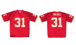 Stitched football Jersey ''Chiefs''31 Priest Holmes 2002 Mitchell and Ness retro Rugby jerseys Men Women Youth S-6XL