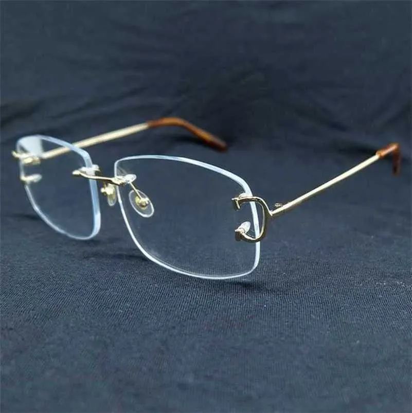 20% off for luxury designers Fashion Clear Eye Glasses Accessories for Women Vintage Rimless Square Eyeglasses Optical Spectacles Frame