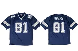 Stitched football Jersey 81 Terrell Owens Dallas''Cowboys''2007 Mitchell and Ness retro Rugby jerseys Men Women Youth S-6XL