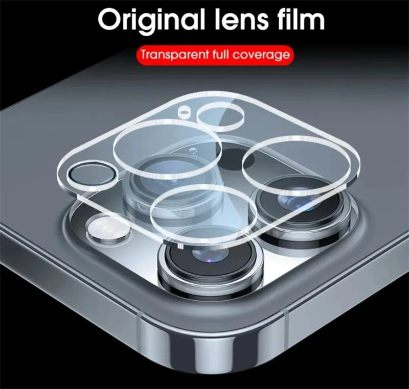 Protetor de lente de câmera de vidro temperado para iPhone 15 14 13 12 MINI Pro Max 11 Filme de vidro protetor de telefone