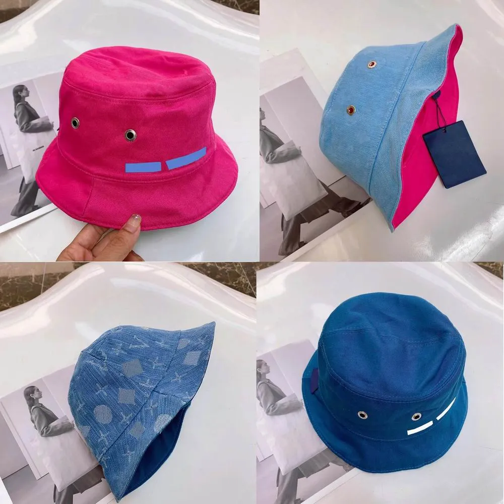 Summer Hat Hat Bucket Hat Hat Buckets Chaquetas Chapéus Reversível Chapéus Sun Designers Mulheres Letra completa Carta geométrica larga praia Sunbonnet