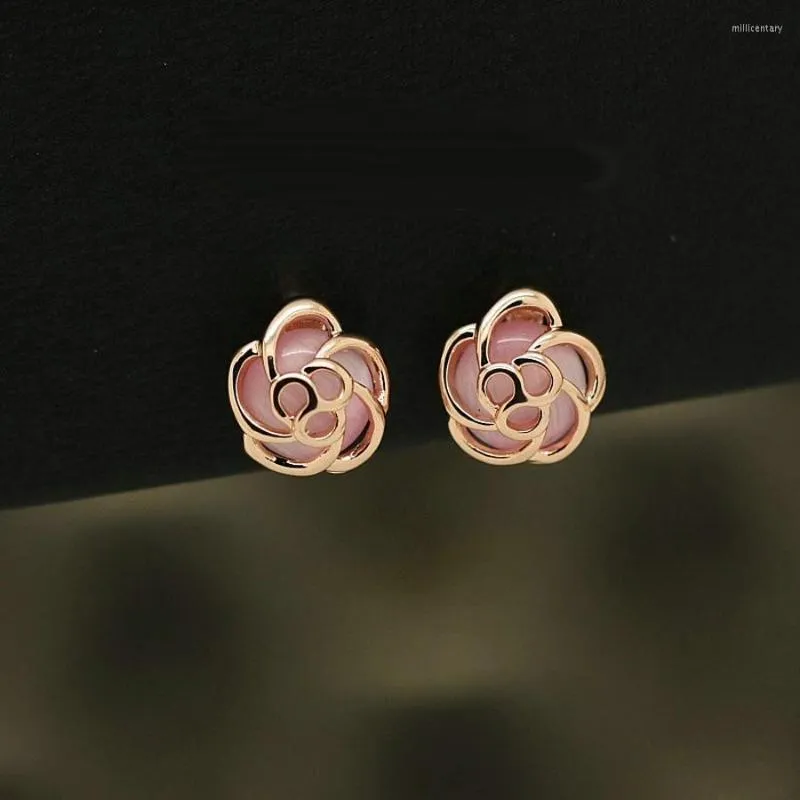 Dos Boucles D'oreilles IDESTINY 11.11 Femmes Clips Boucle D'oreille Pas De Piercing Bijoux Pour Le Port Quotidien Or Rose Couleur Plaqué Accessoires De Mariage Bijoux