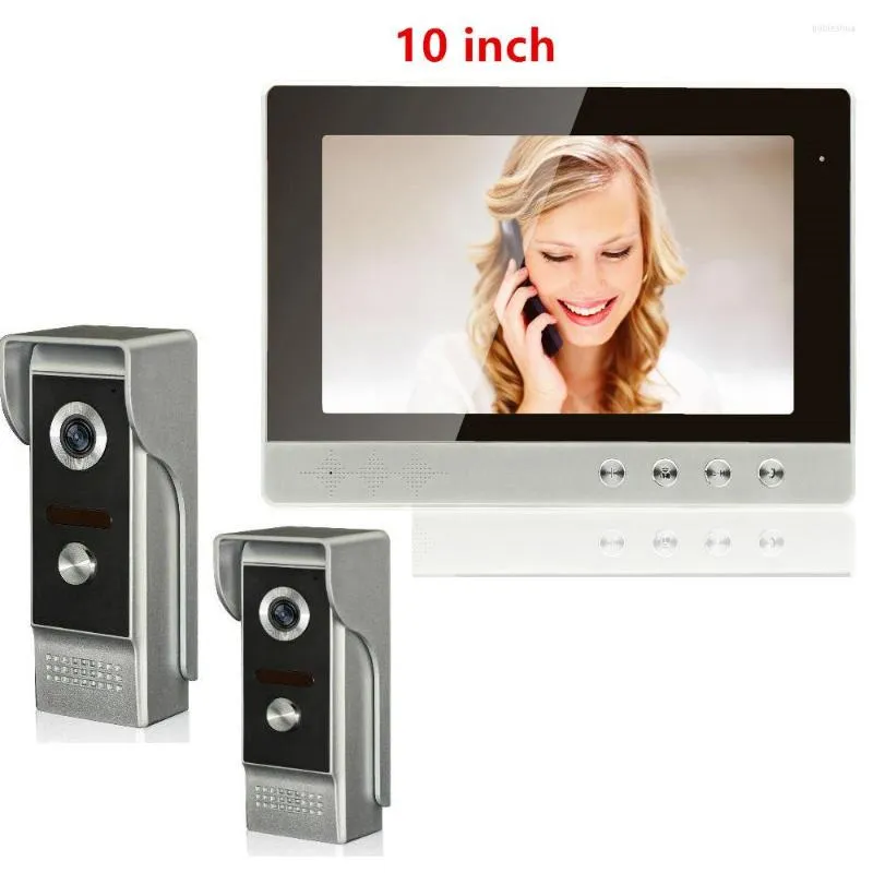 هواتف باب الفيديو 10inch HD Phone Doorbell Internom Camera Monitor Home Security System 100-240V Bell